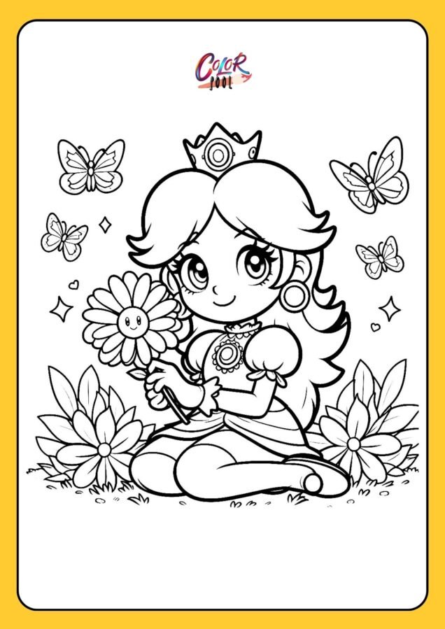 peach mario coloring pages​