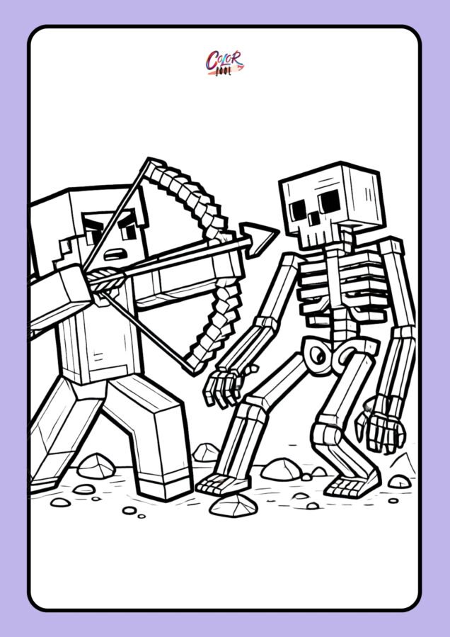 minecraft coloring pages for free​