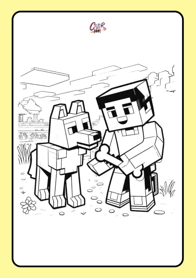 minecraft colouring pages free​