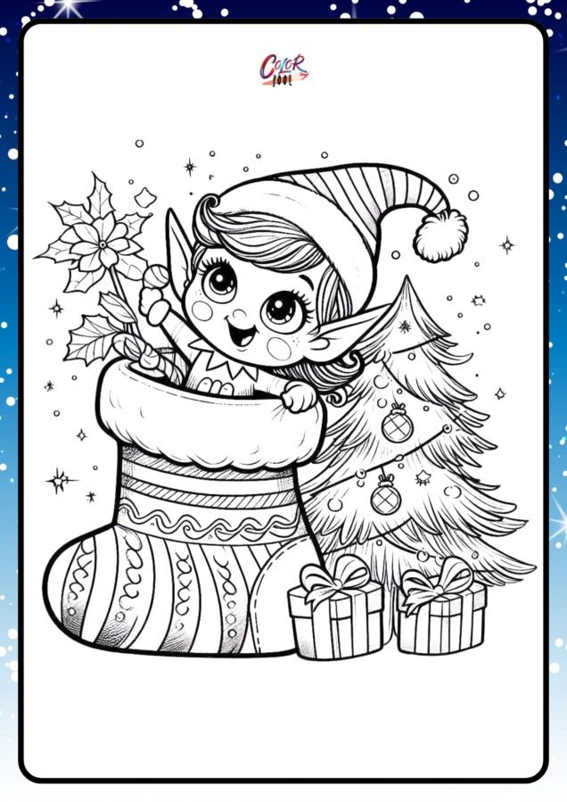 elf on the shelf color pages