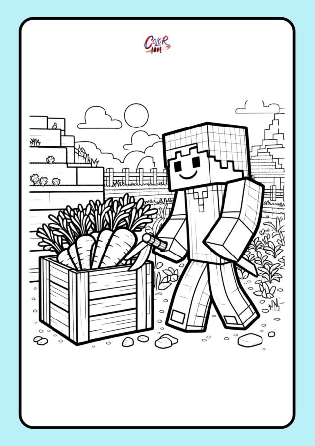 minecraft colouring pages steve​