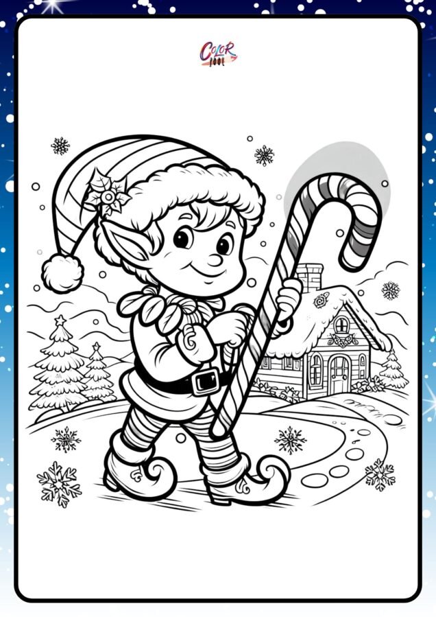 elf coloring sheet