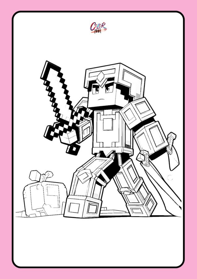 printable coloring minecraft