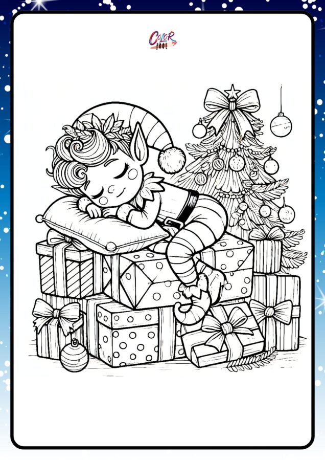 elf on shelf coloring pages​