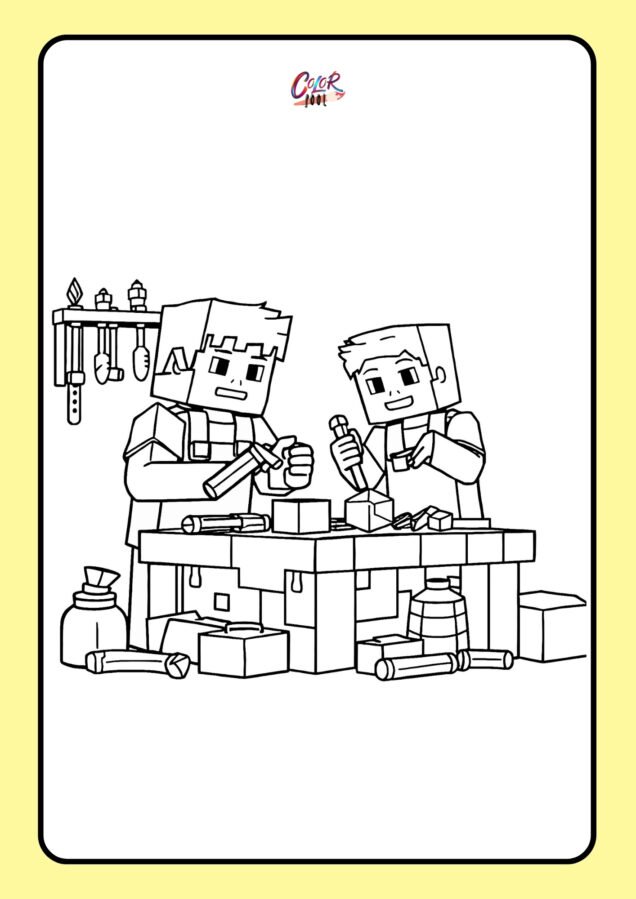 coloring pages minecraft free​