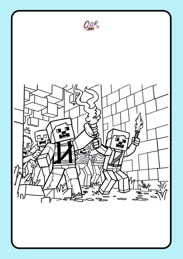 cool minecraft coloring pages