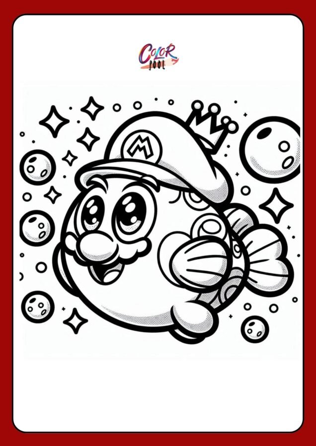 mario printable coloring sheets​