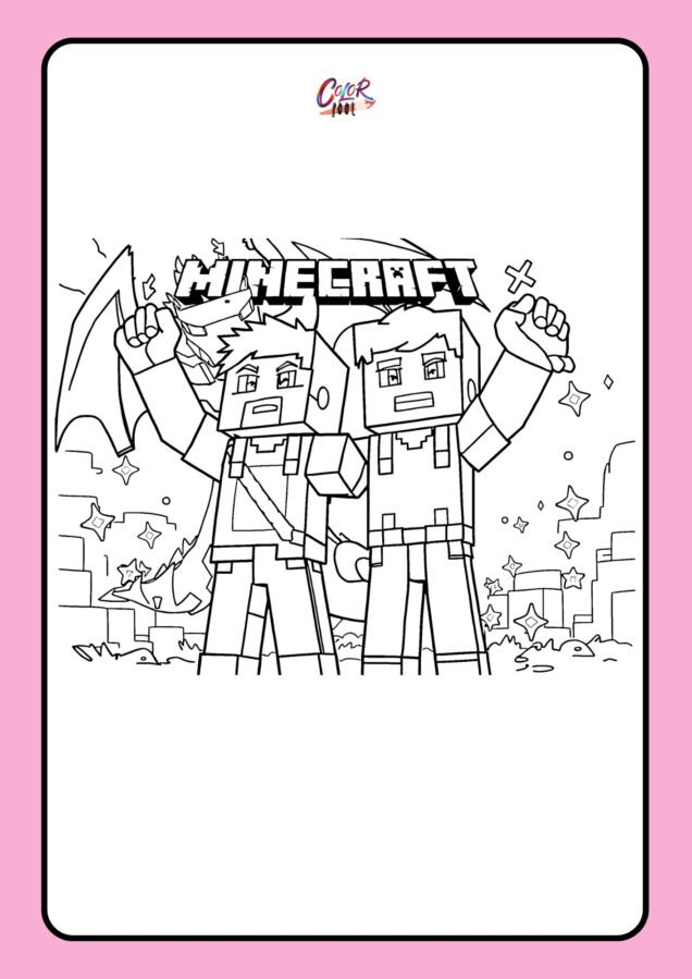 minecraft coloring pages free​