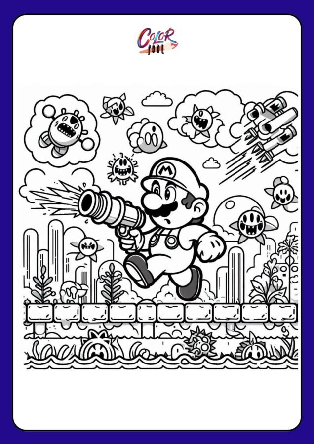 mario color pages