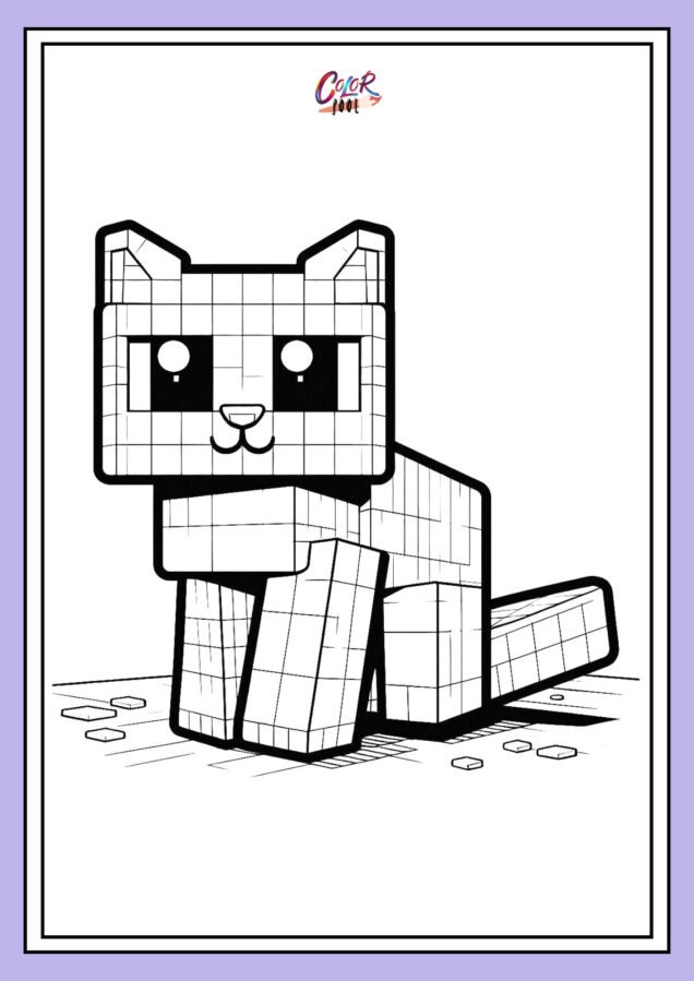 minecraft colouring in pages​