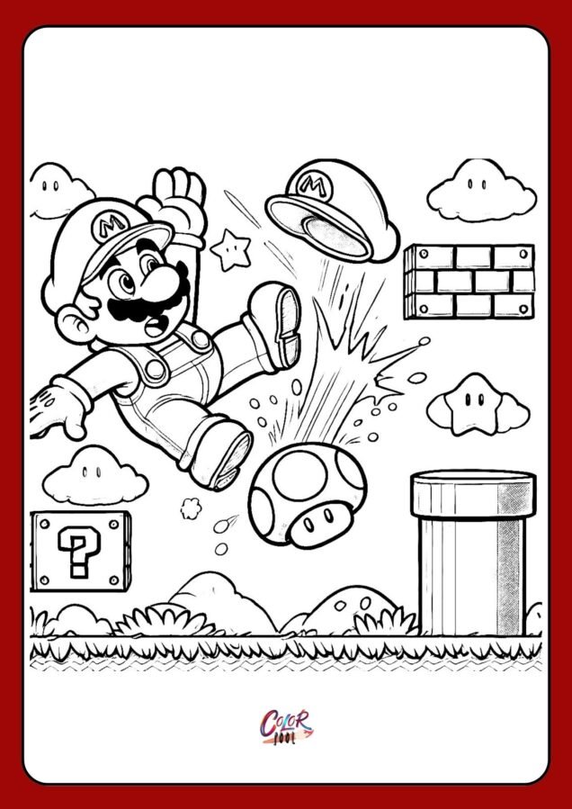 printable super mario coloring pages