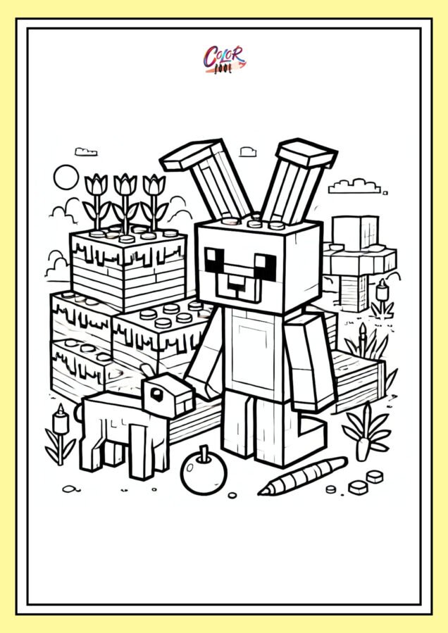 minecraft coloring sheets to print