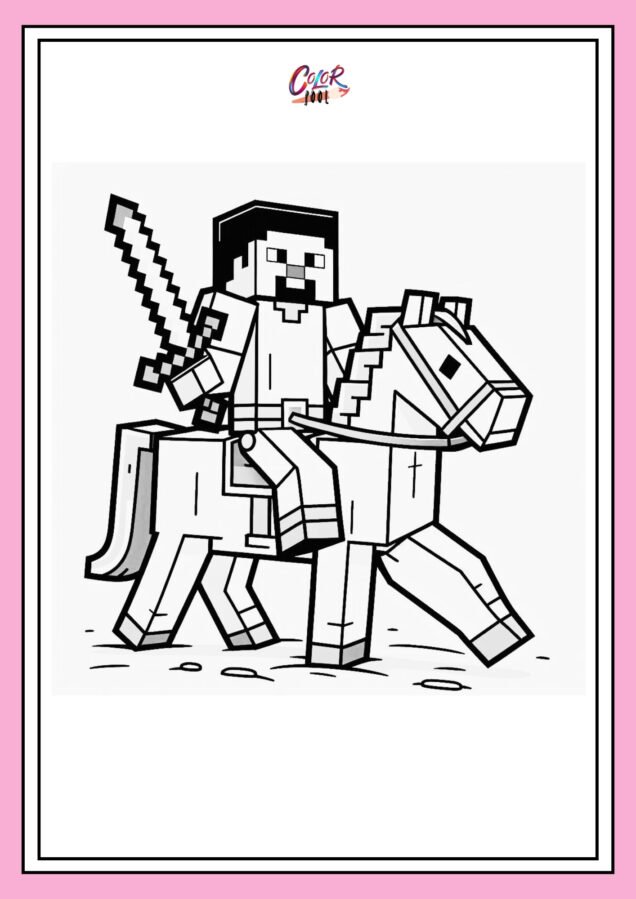 easy minecraft coloring pages