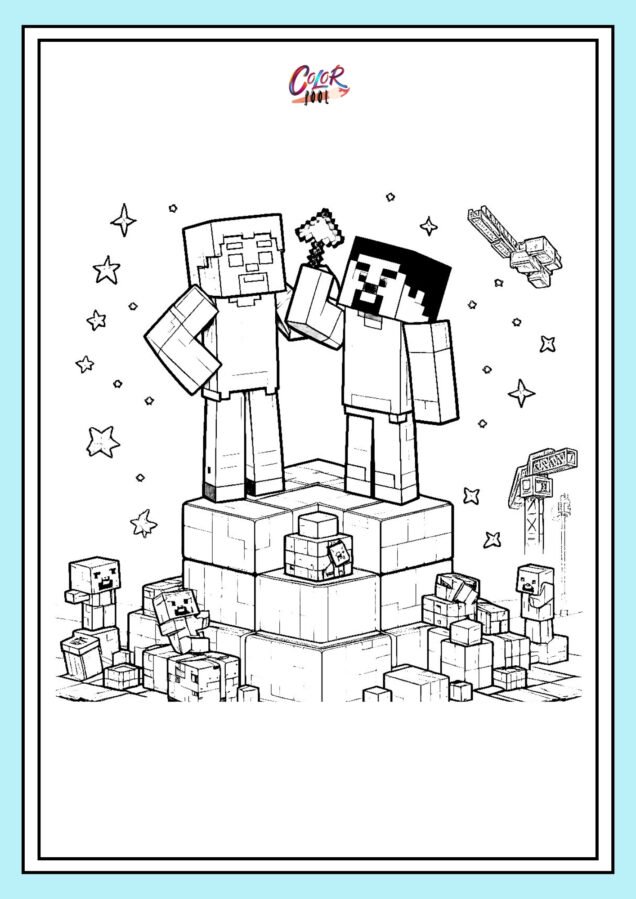 best minecraft coloring pages