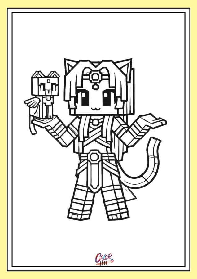 minecraft coloring pages pdf​