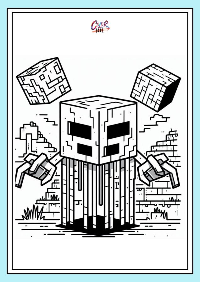 mine craft coloring page