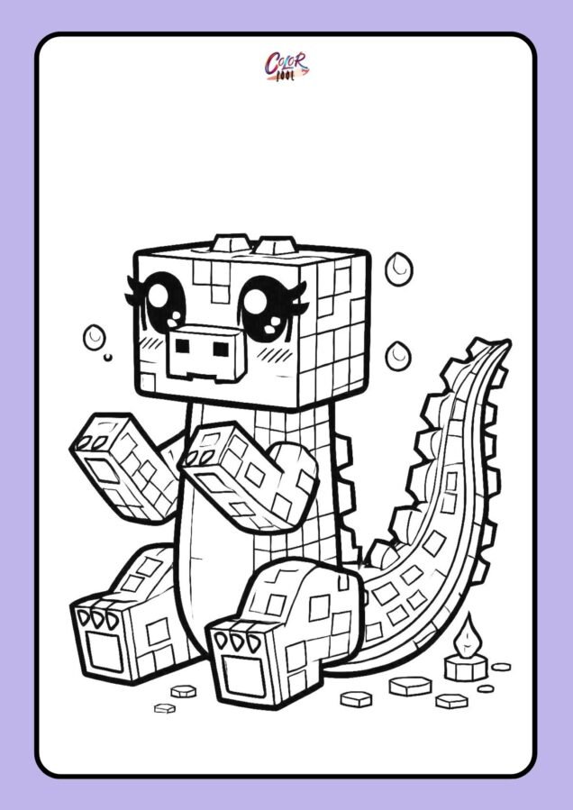 minecraft creeper baby minecraft dragon coloring page​