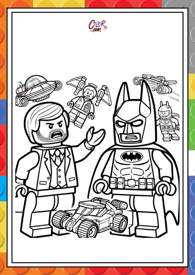 lego coloring pages batman and emmet