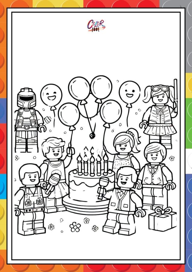 birthday celebration of star wars coloring pages lego