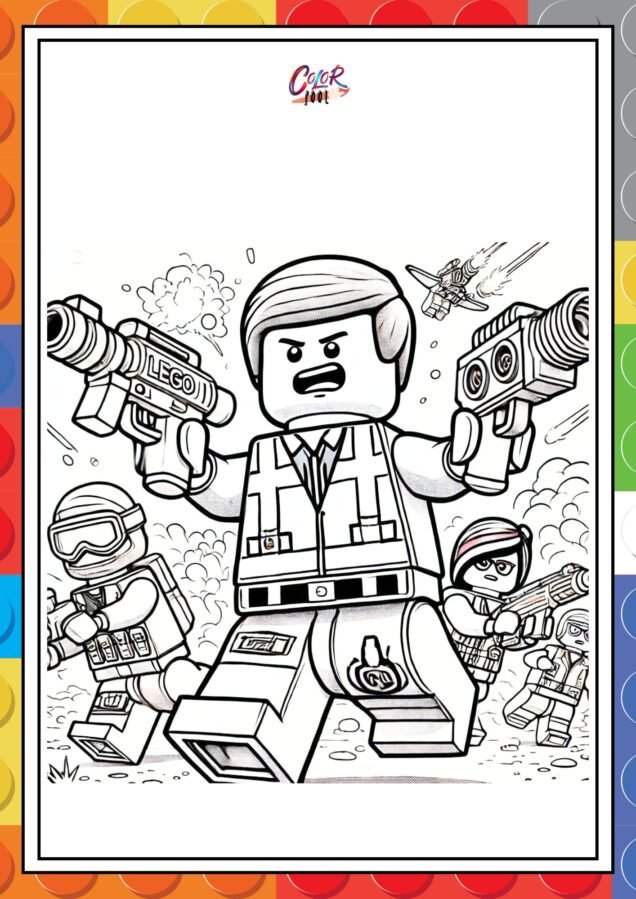 lego colouring pictures of emmet.