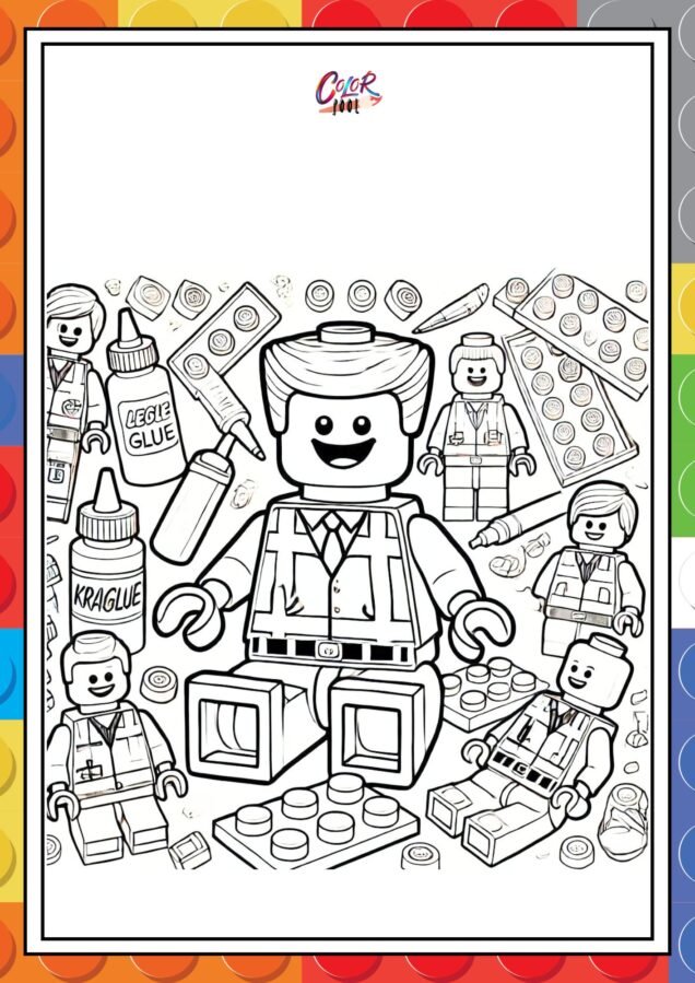 Bad cop coloring page lego.