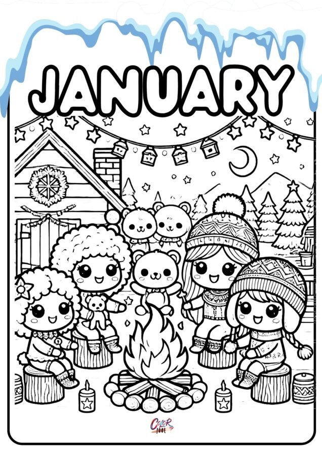 january pictures to color