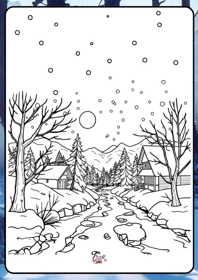 coloring pages winter wonderland