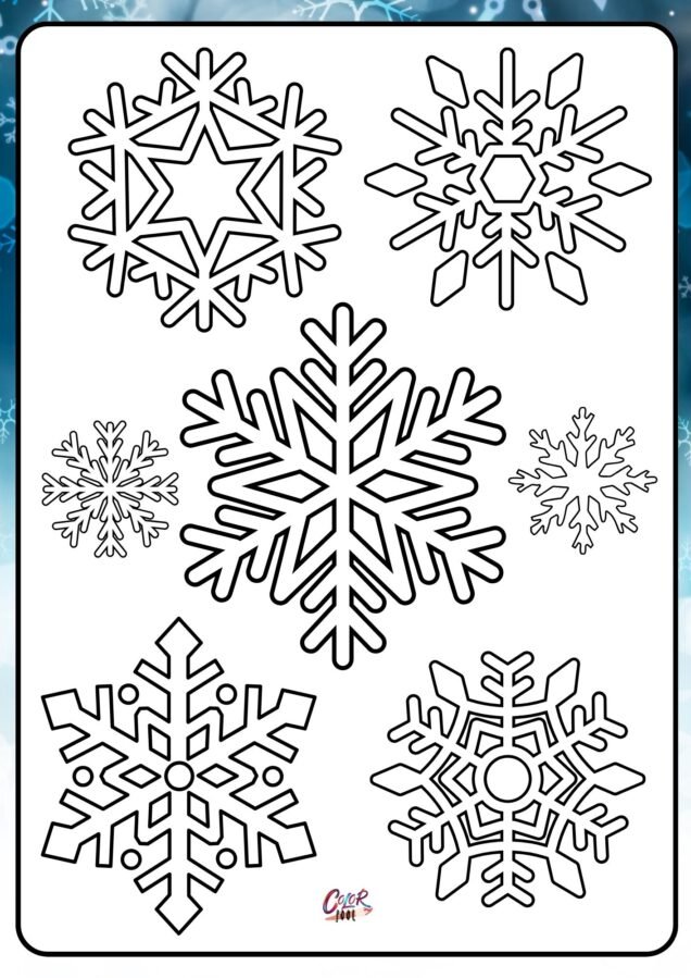 snow flakes coloring pages