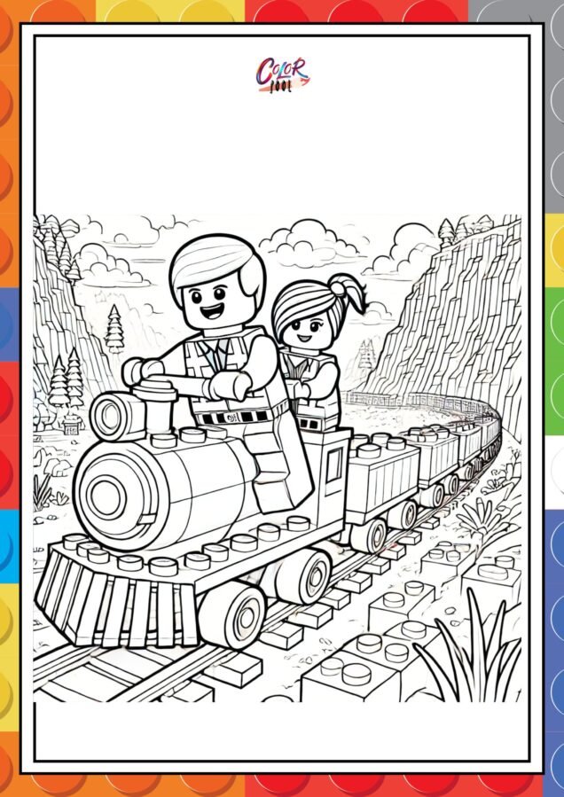 emmet and Wyldstyle coloring pages printables.