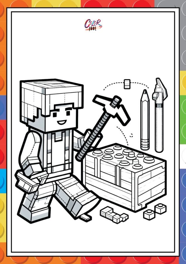 lego minecraft coloring pages​ to download.