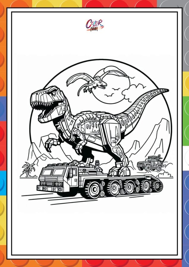 easy download lego dinosaur coloring pages​

