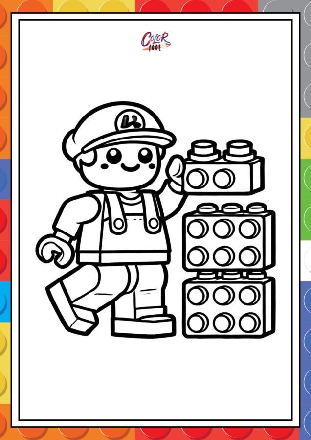 Mario lego coloring pages playing printables