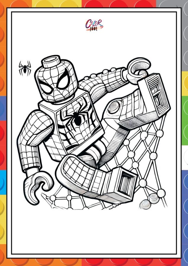 lego spiderman color pages​ printables