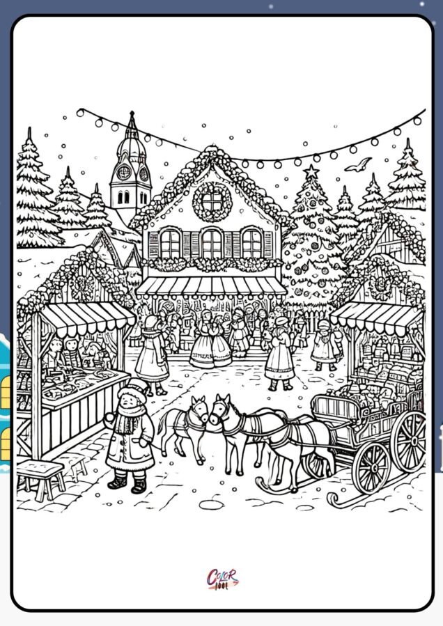 winter activity coloring pages market