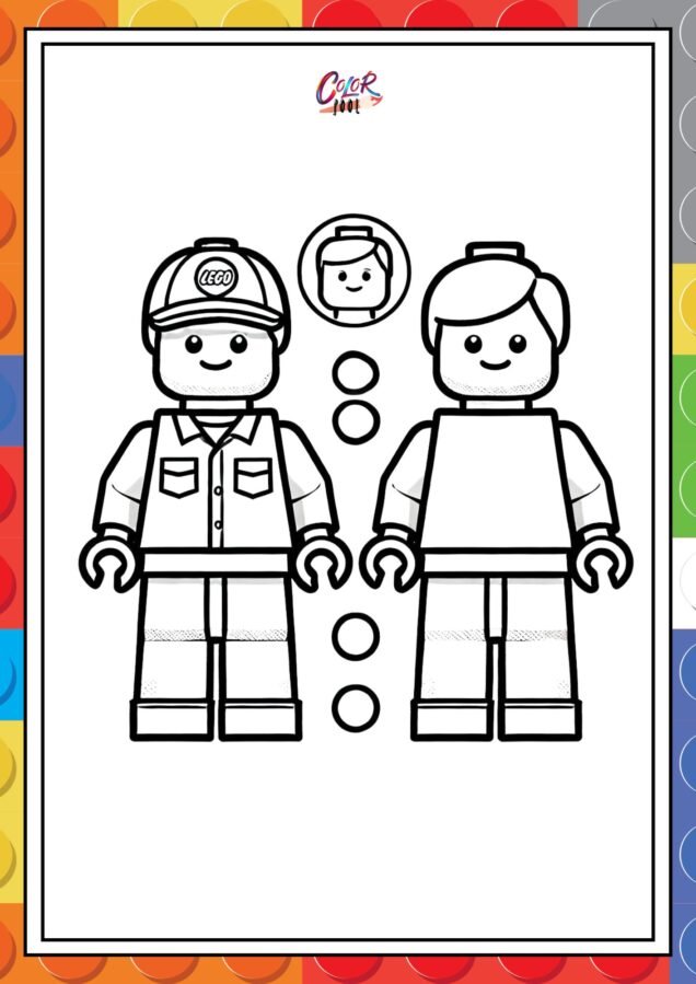 simple outline of lego color pages