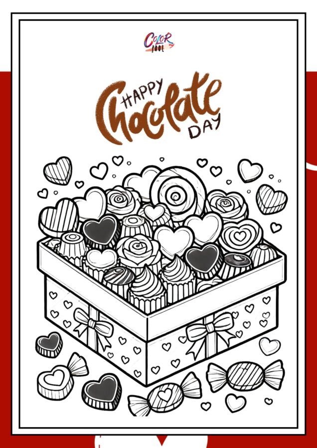 coloring page of chocolate candies.