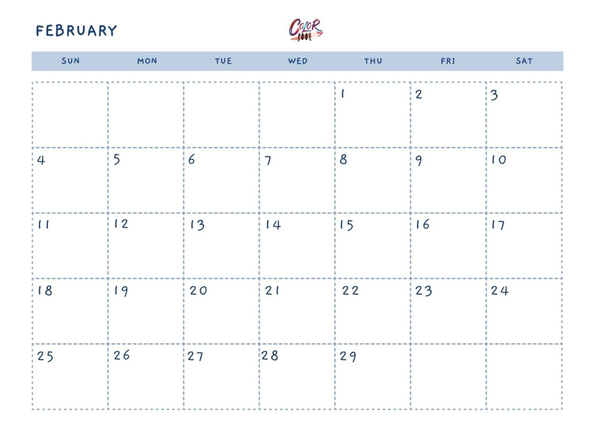 Functional monthly calendar February 2025 with week numbers.