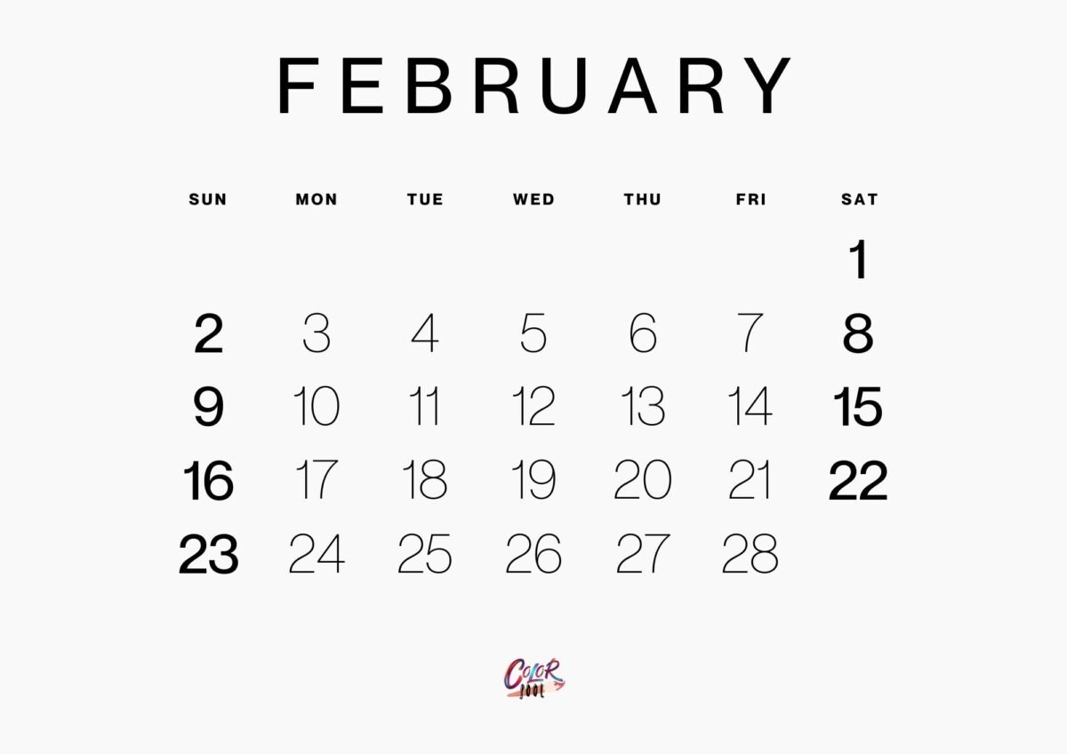 Printable February 2025 calendar PDF download.