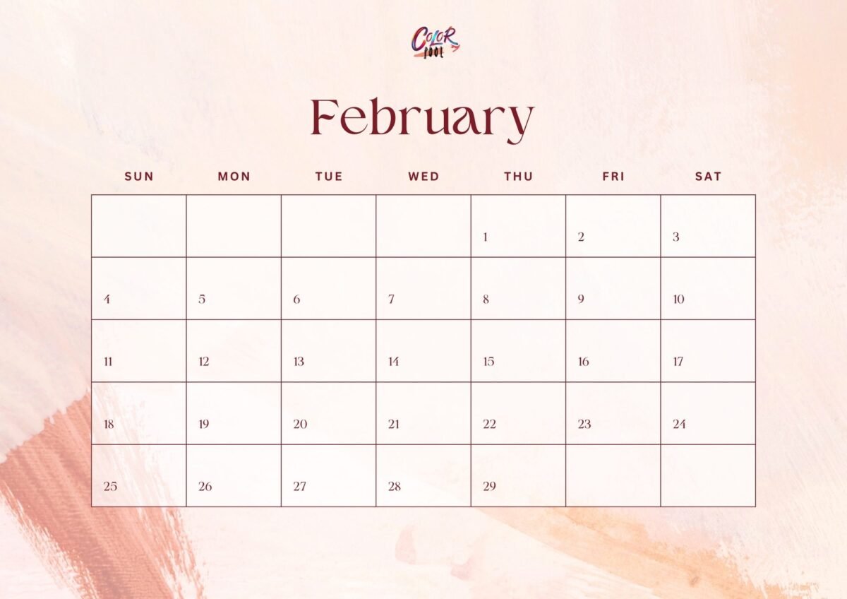 February 2025 calendar with notes section for daily planning.