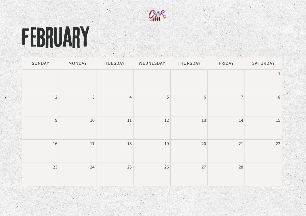 A clear and readable February 2025 calendar with week numbers.