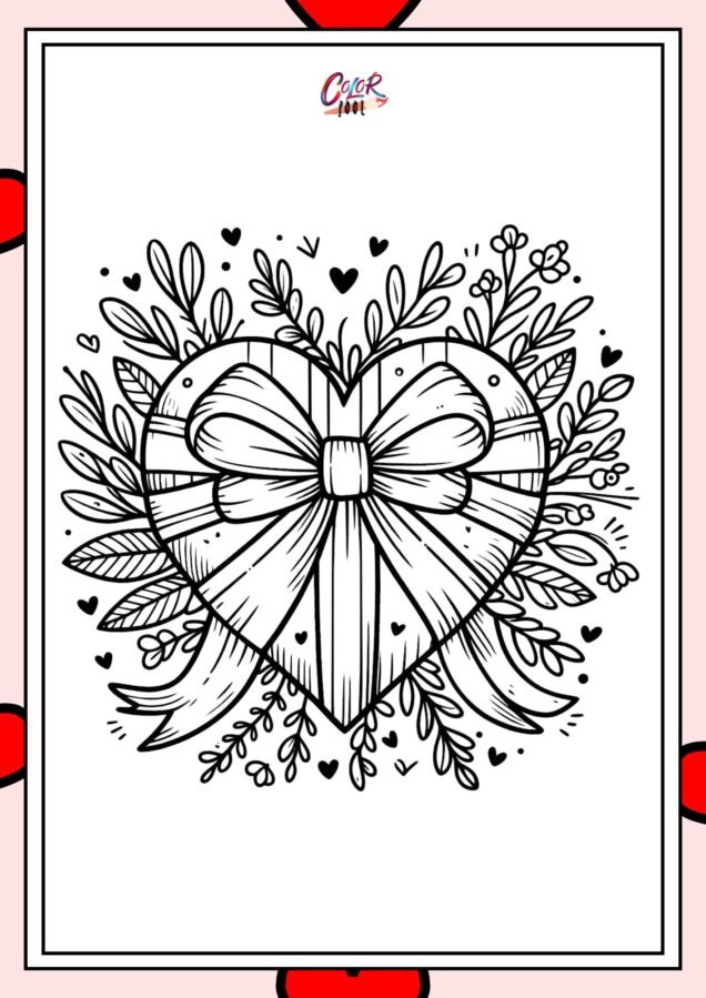 Coloring page hearts free printable for kids