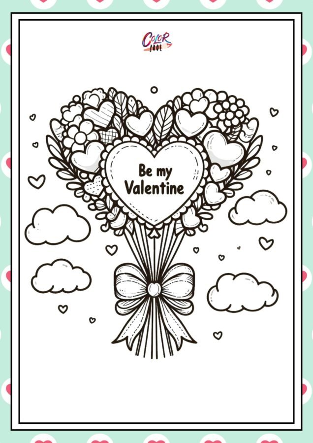 Valentines to color free printable hearts