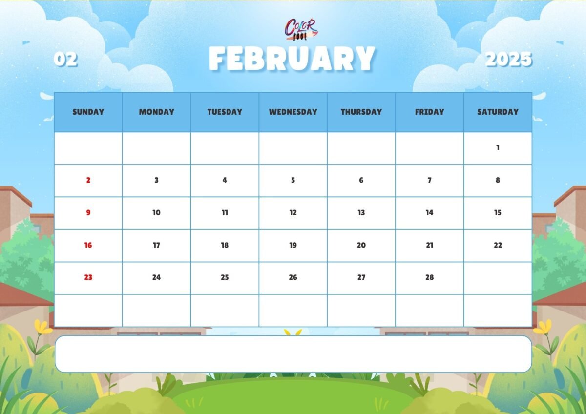 February calendar with moon phases for tracking lunar cycles.