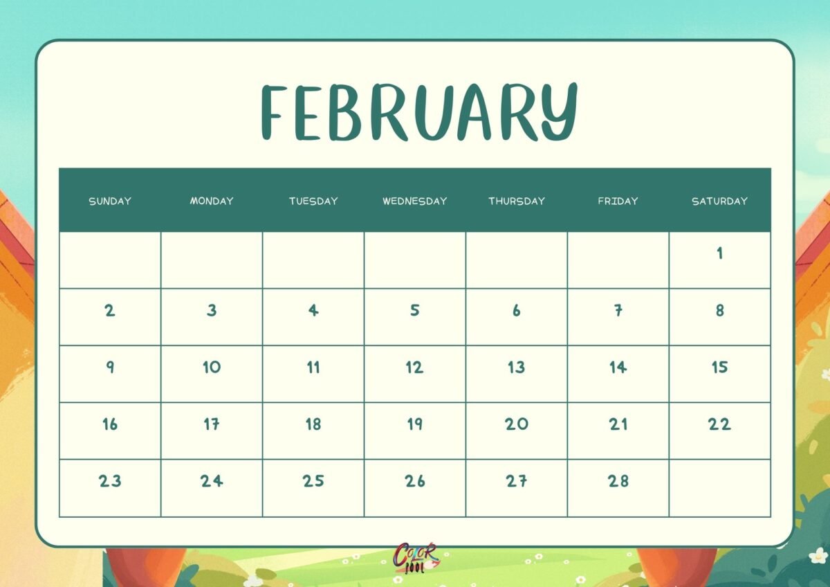 calendar with soft pastel colors.