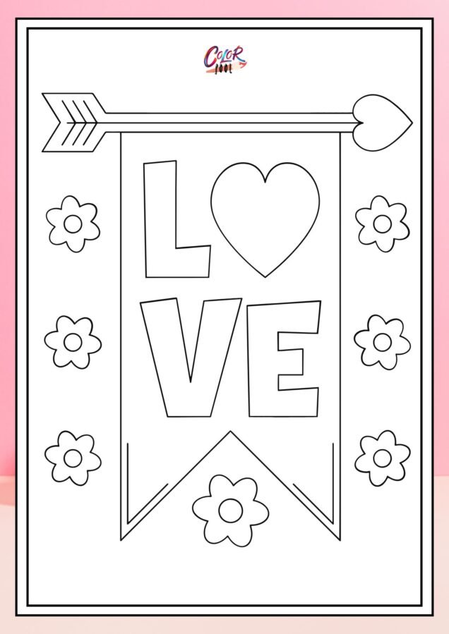 Love coloring pages free Valentine printables