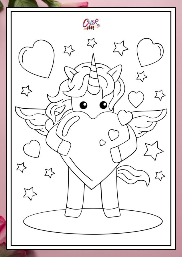 Valentine coloring sheets for kids and adults