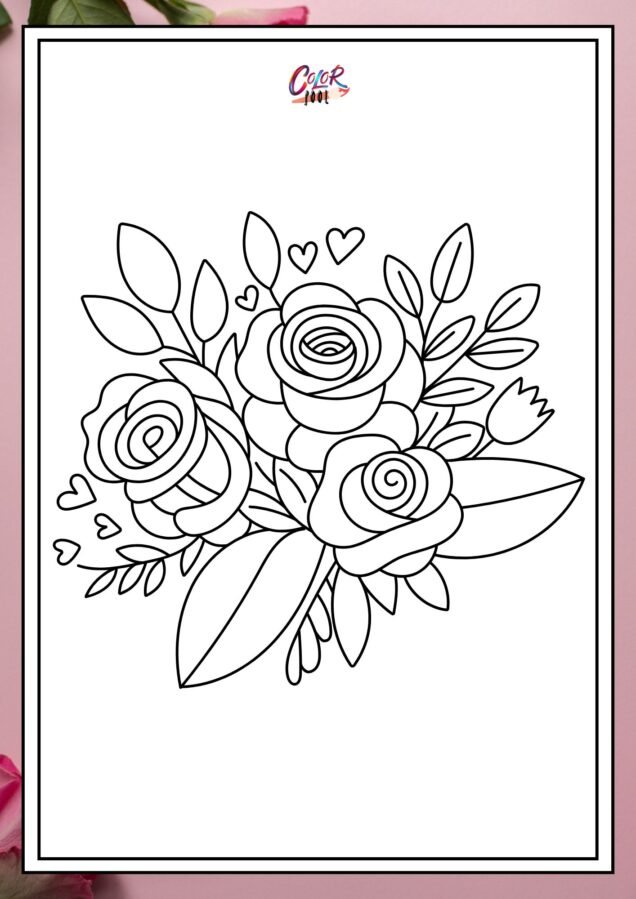 Pictures to color Valentines Day fun printable