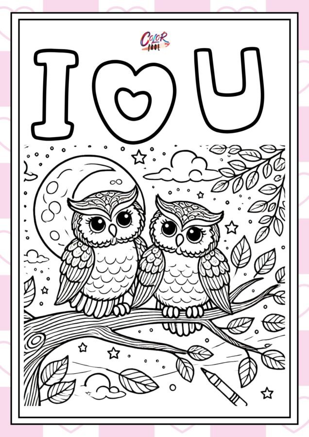 I love you coloring printables for kids