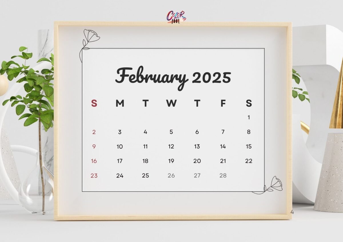 A detailed calendar February 2025 with daily highlights.