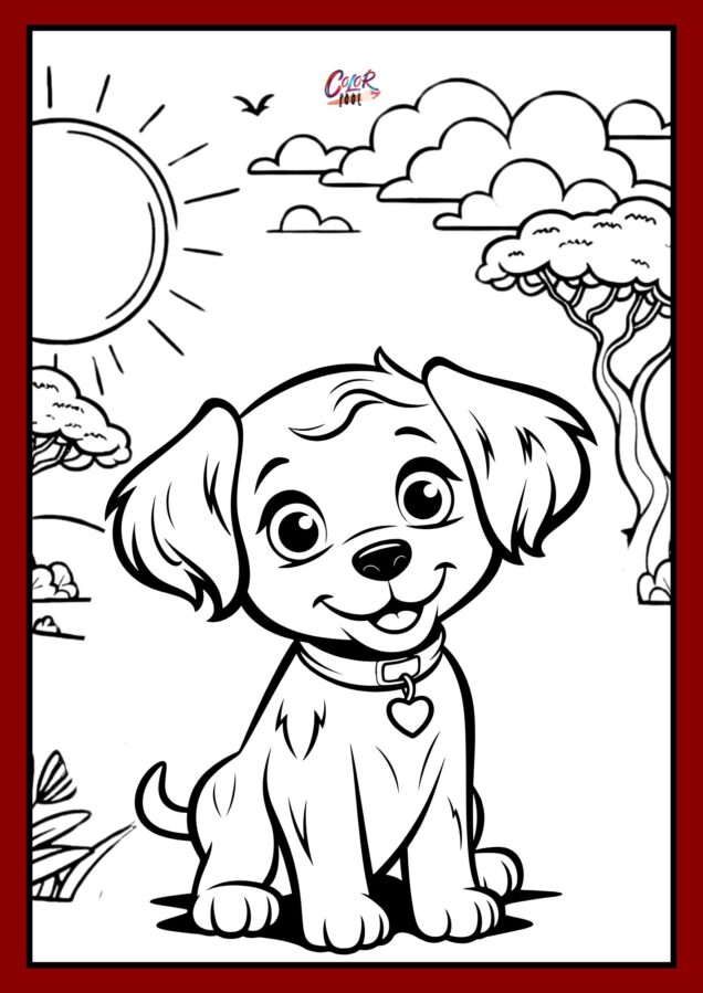 cute puppy dog coloring pages printables